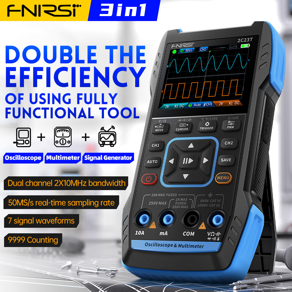 2C23T 3-in-1 Digital Oscillosc - огляд і ціна Fnirsi Digital Oscilloscope Handheld